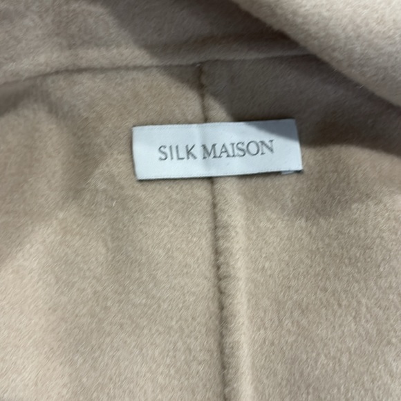 Silk Maison LONG WOOL WRAP COAT in M - Picture 8 of 9